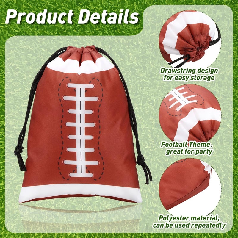 Berlune 24 Pieces Football Party Favors Drawstring Gift Bags 10 x 7 Inch Football Sports Goodie Bags Super Birthday Supplies Backpack Bulk Bowl for Gym Travel Party Storage Favors Supplies - Image 3